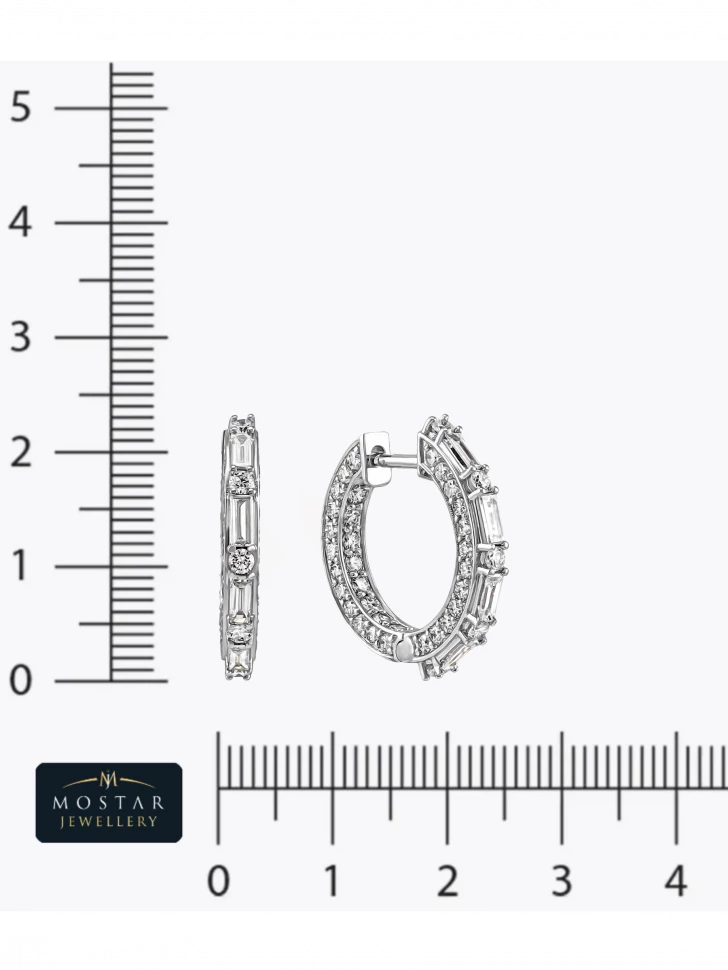 Серьги-конго чуткое мерцание с бриллиантами 3,01 карат