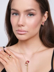 Серьги из золота с эмалью