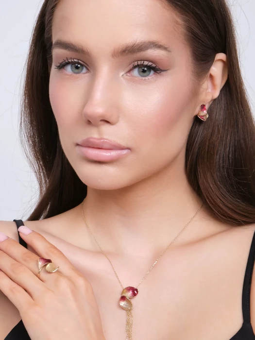 Серьги из золота с эмалью