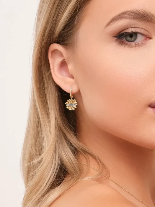 Серьги ежики из золото 585