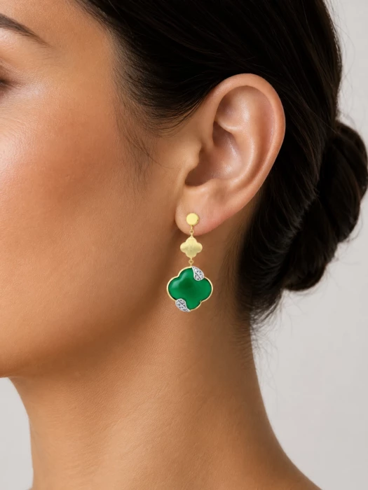 Серьги из золота 585 с агатом