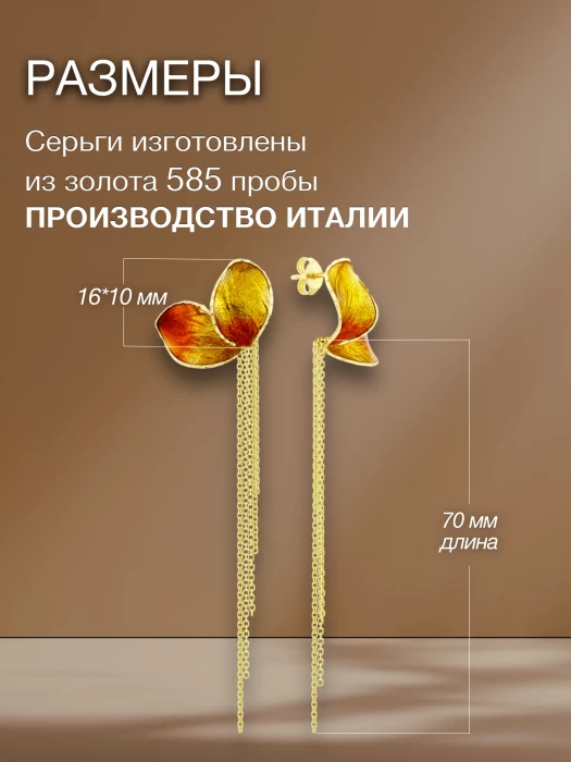 Золотые серьги 585 пробы