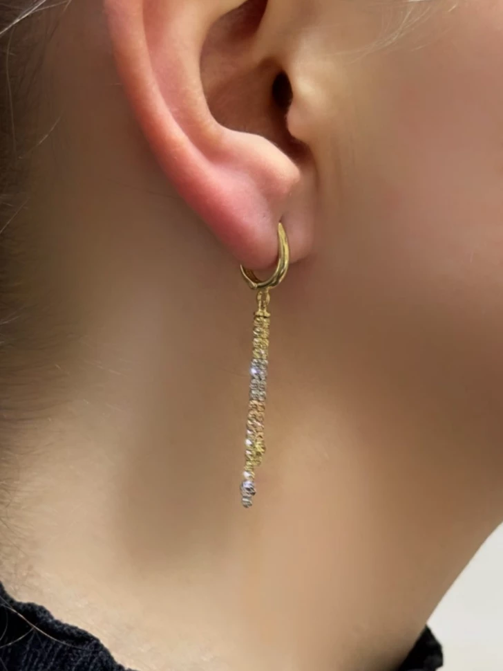 Серьги длинные из золота