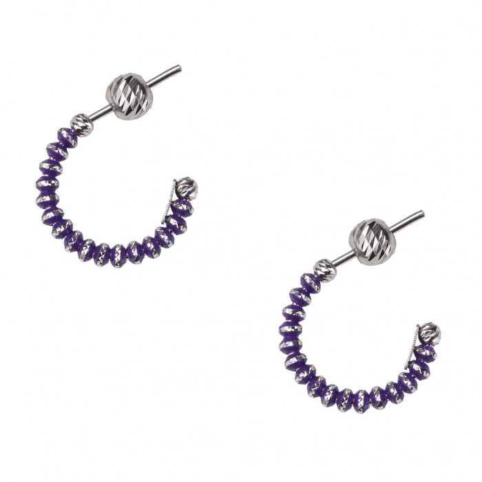 Серьги серебряные с цветной эмалью